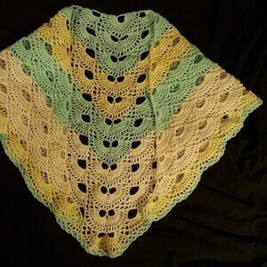 Hand crafted (crochet) virus pattern shawl